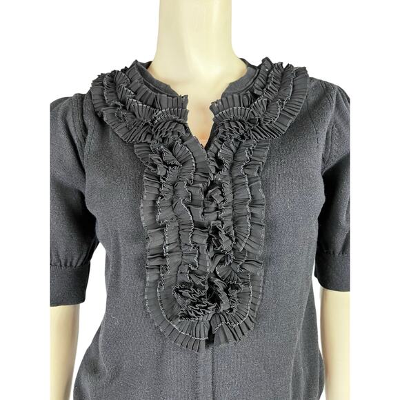 Hong Sun Wan Sweet Be Ruffle Neck Womens Cardigan sweater S Small - Picture 6 of 9